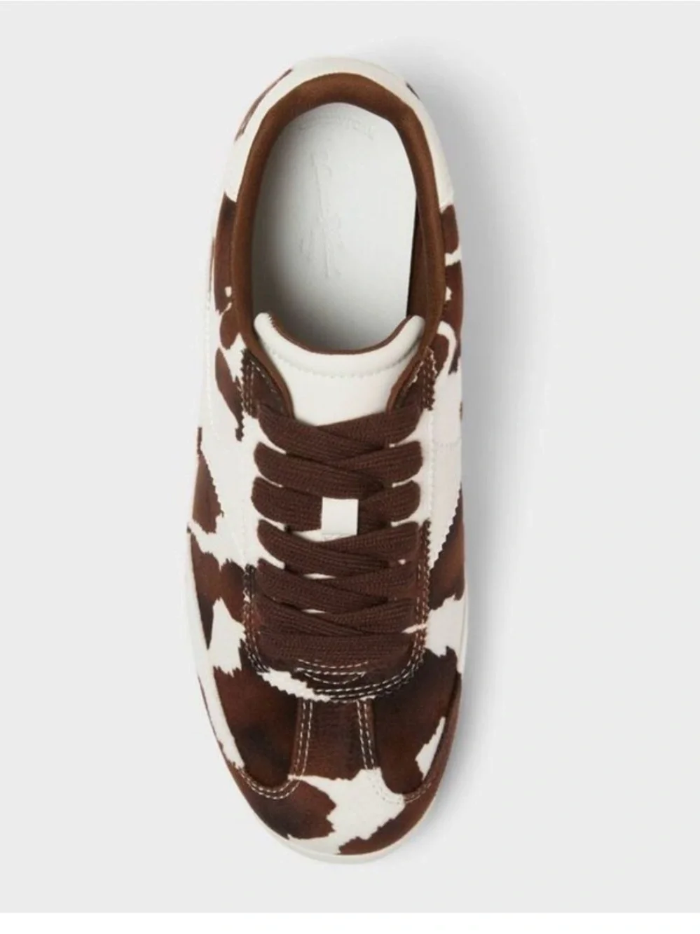 Brown and White Cow print Sneakers